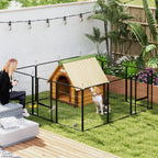 Parc pour chien, enclos chien 12 panneaux modulable et pliable, portable en acier avec porte 68 x 80 noir-1