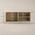 Armoire murale de salle de bain, meuble de rangement suspendu avec porte à charnières, 80 x 25 x 30 cm, bois naturel-2