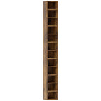 Rangements pour CD et DVD avec 12 compartiments, capacité max. 204 CD, 21 x 20 x 175 cm, brun rustique-0