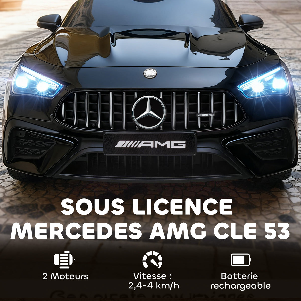 Voiture électrique enfants Mercedes AMG CLE 53 12V 2 moteurs télécommande parentale 2,4G 99 x 55 x 43 cm noir-3