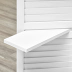 Paravent Intérieur en Bois 4 Panneaux 160 x 170 cm, Séparateur de Pièce Pliable avec 3 Étagères, Cloison de Séparation pour Salon, Chambre à Coucher, Maison, Blanc-7