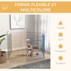 Enclos pliant en métal pour chiens lapins rongeurs petits animaux intérieur et extérieur 6 panneaux avec porte-4