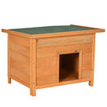 Niche pour chien chat en bois sur pied chenil toit ouvrant bitumé pin massif pré-huilé 85 x 58 x 58 cm-0