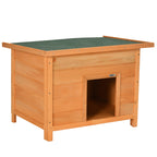 Niche pour chien chat en bois sur pied chenil toit ouvrant bitumé pin massif pré-huilé 85 x 58 x 58 cm-0