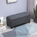 Banc de rangement pouf salon bout de lit coffre de rangement pour salon, chambre, entrée, 100 x 40 x 44 cm, gris foncé-9