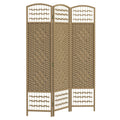 Paravent intérieur en bois séparateur de pièce cloison pliable 3 panneaux 120 x 170 cm bois naturel-0