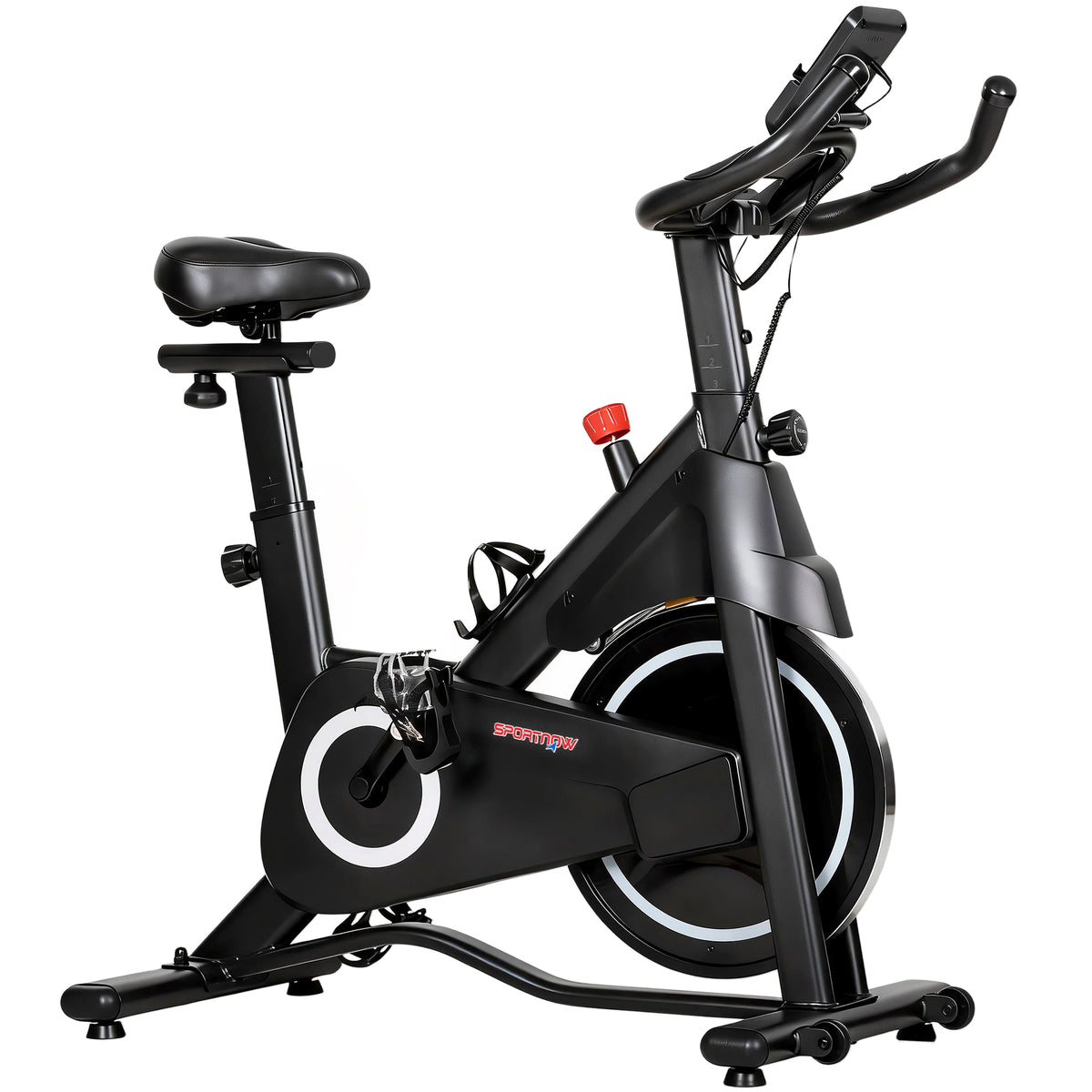 Vélo d'Appartement, Vélo d'Exercice, Résistance Magnétique Réglable, Écran LCD, Siège Confortable, 108x51x116cm, Blanc-0