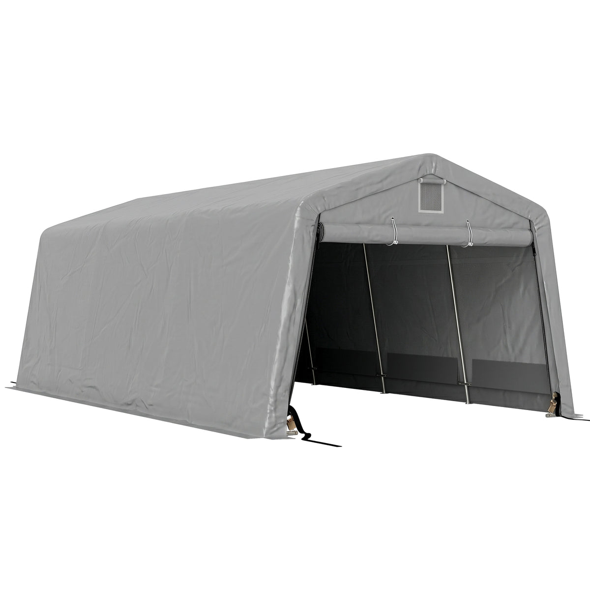 Tente garage carport dim. 6,2L x 3,3l x 2,4H m acier galvanisé robuste PE haute densité 150 g/m² imperméable anti-UV-0