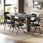 Lot de 6 chaises pliantes chaises de salle à manger portables cadre en acier 45 x 46 x 78 cm noir-9