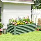 Jardinière surélevée en acier galvanisé, lit de jardin avec fond ouvert, 180 x 90 x 57,5 cm, vert clair-7