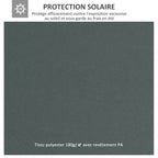 Toile de rechange pour pavillon tonnelle tente 3 x 4 m polyester haute densité 180 g/m² gris-4