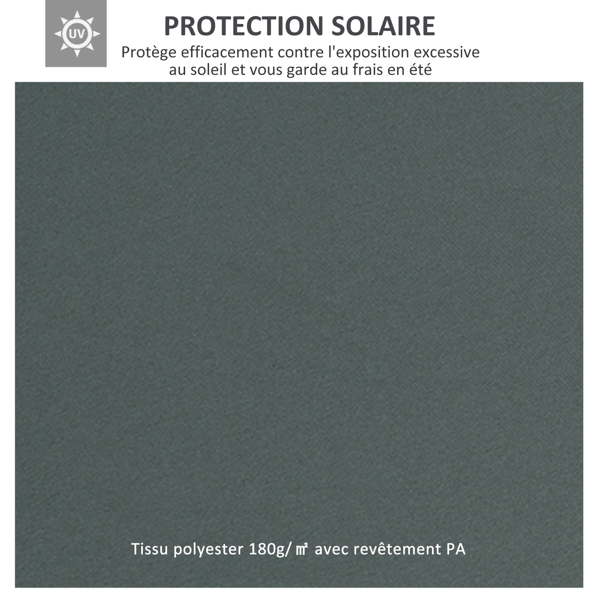 Toile de rechange pour pavillon tonnelle tente 3 x 4 m polyester haute densité 180 g/m² gris-4
