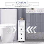 Porte-Papier Toilette 3 Niveaux avec Sortie Intégrée, Panneaux de Particules Aspect Blanc-5