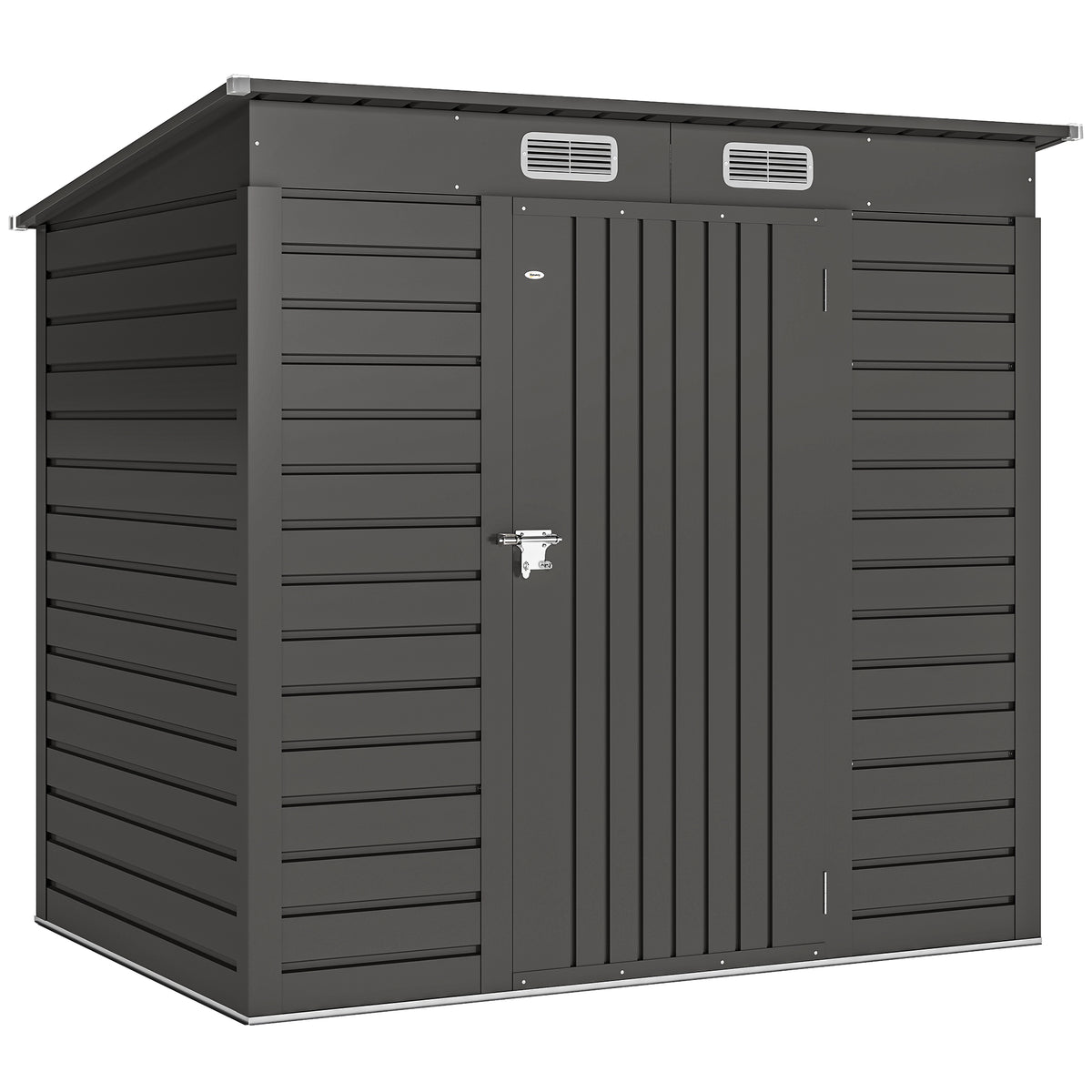 Abri de jardin 2,3m² - pour Outils - cabanon Porte verrouillable - dim. 191L x 130P x 166,5-183H cm - acier-0