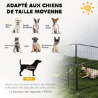 Parc pour chien, enclos chien 6 panneaux modulable et pliable, portable en acier avec porte 80 x 60 gris-6