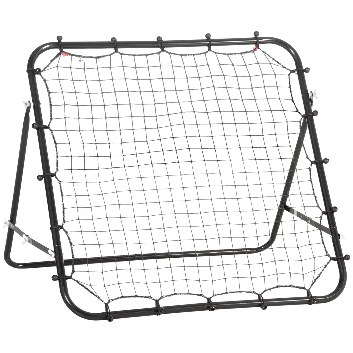 Filet de rebond en métal angle réglable 20 cordes élastiques pour entraînement de football, tennis 96 x 80 x 96 cm, noir-0