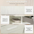 Bureau d'ordinateur, bureau informatique 120 x 55 cm avec plateau pour clavier, 3 tiroirs, pour chambre, domicile, blanc-4