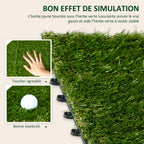 Gazon synthétique Artificiel Set de 10 Dalles Carreaux 30 x 30 cm épaisseur Confort 3,5 cm à emboîter Vert-3