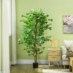 Plante artificielle ficus hauteur 1,80 m tronc branches liane lichen feuilles grand réalisme pot inclus vert-7
