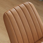 Lot de 2 Chaises de Salle à Manger Modernes, Dossier et Assise Incurvés, en Revêtement Synthétique, 51x61x78cm, Marron-9