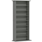 Rangements pour CD et DVD avec 8 compartiments et 6 étagères réglables, capacité max. 360 CD/185 DVD et Blu-ray, gris-0