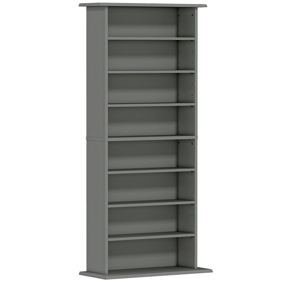 Rangements pour CD et DVD avec 8 compartiments et 6 étagères réglables, capacité max. 360 CD/185 DVD et Blu-ray, gris-0