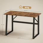 Bureau d'Ordinateur 120 cm, Bureau Simple, Pieds Réglables, pour Petit Espace, Travail à Domicile, Étude, Brun Rustique-2