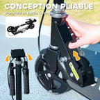 Trottinette enfants 3 à 8 ans, trottinette pliable à 2 roues LED roues lumineuses, 4 réglages en hauteur, noir-6