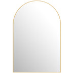 Miroir mural arqué miroir de salle de bain avec cadre en alliage d'aluminium pour chambre salon entrée 60 × 90 cm or-0