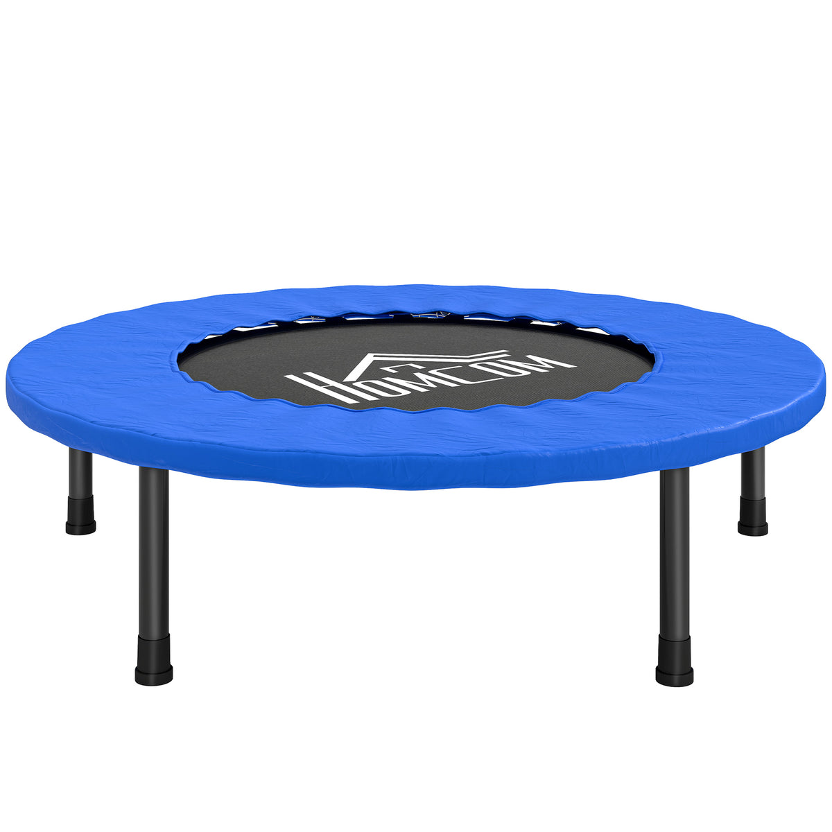 Mini trampoline de fitness, trampoline d'exercice avec pieds antidérapants, charge 100 kg, Ø 81 x 22,5 cm, bleu et noir-0