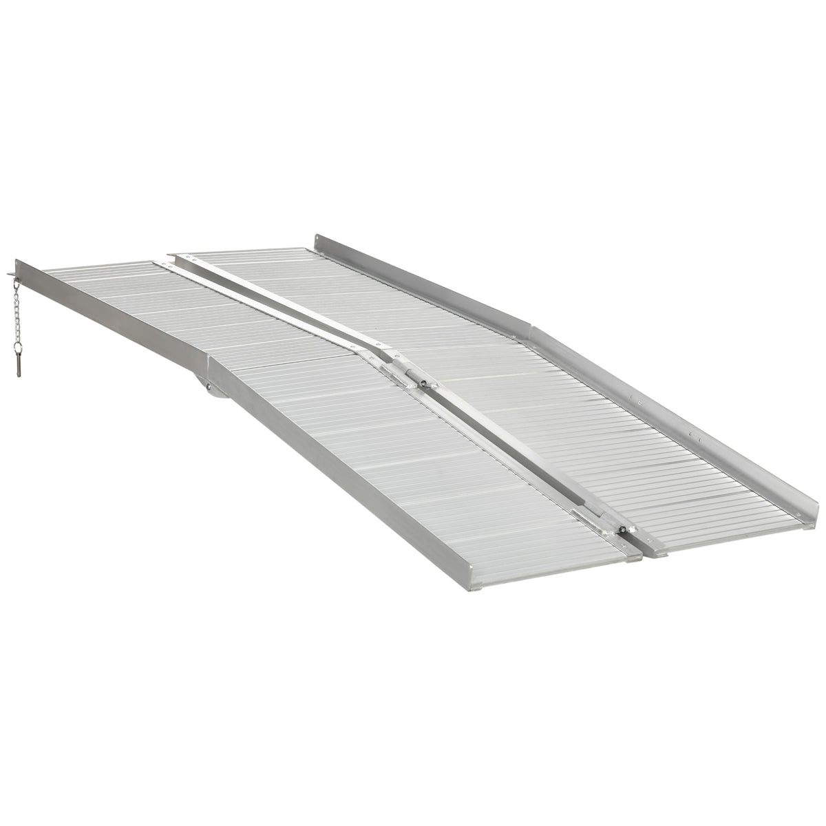 Rampe de fauteuil roulant rampe de chargement rampe d'accès antidérapante pliable avec bordures dim. 183L x 72l cm alu-0