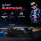 Kart électrique pour enfant 12V, karting enfant, vitesse réglable 3-8 km/h, mode de dérive, 90 x 53 x 99 cm, noir-6