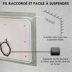 Miroir de salle de bain rectangulaire mural lumineux LED horizontal ou vertical, 100 x 60 cm-7