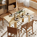 Table à manger extensible, table de cuisine rectangulaire, pour 6-8 personnes, 140-180 x 80 cm, effet bois naturel-9