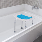 Siège de Douche réglable en Hauteur Tabouret de Douche Ergonomique Pieds antidérapants Charge Max. 135 Kg alu HDPE Blanc Bleu-1