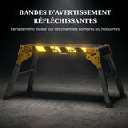 Établi pliant, établi de serrage en aluminium, table de travail robuste avec poignée, design antidérapant, argenté-6