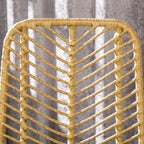 Lot de 4 tabourets de bar, chaises de bar, dossier en cannage et repose-pieds, cadre en acier, 42,5x52x102cm, jaune-8