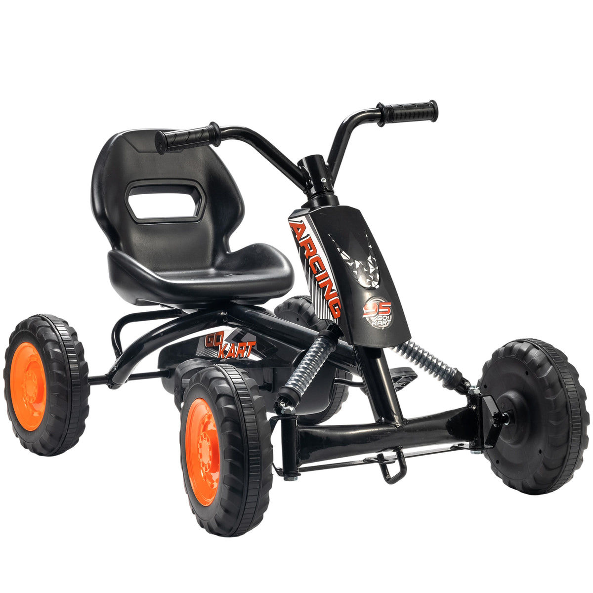 Kart à pédales pour enfants, karting enfant, avancer et reculer, pour garçons filles de 2-5 ans, 84x54x56 cm, noir-0