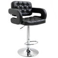 Tabouret de bar pivotant chaise de bar réglable en hauteur avec dossier repose-pieds et accoudoirs 61x50x93-113cm noir-0