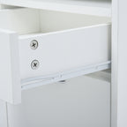 Lot de 2 caissons de bureau rangement de bureau sur roulettes tiroir placard niche panneaux particules blanc-8