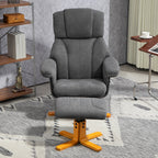 Fauteuil relax avec repose-pied, fauteuil de relaxation, dossier inclinable, assise rembourrée, 79x80x104cm, gris foncé-7