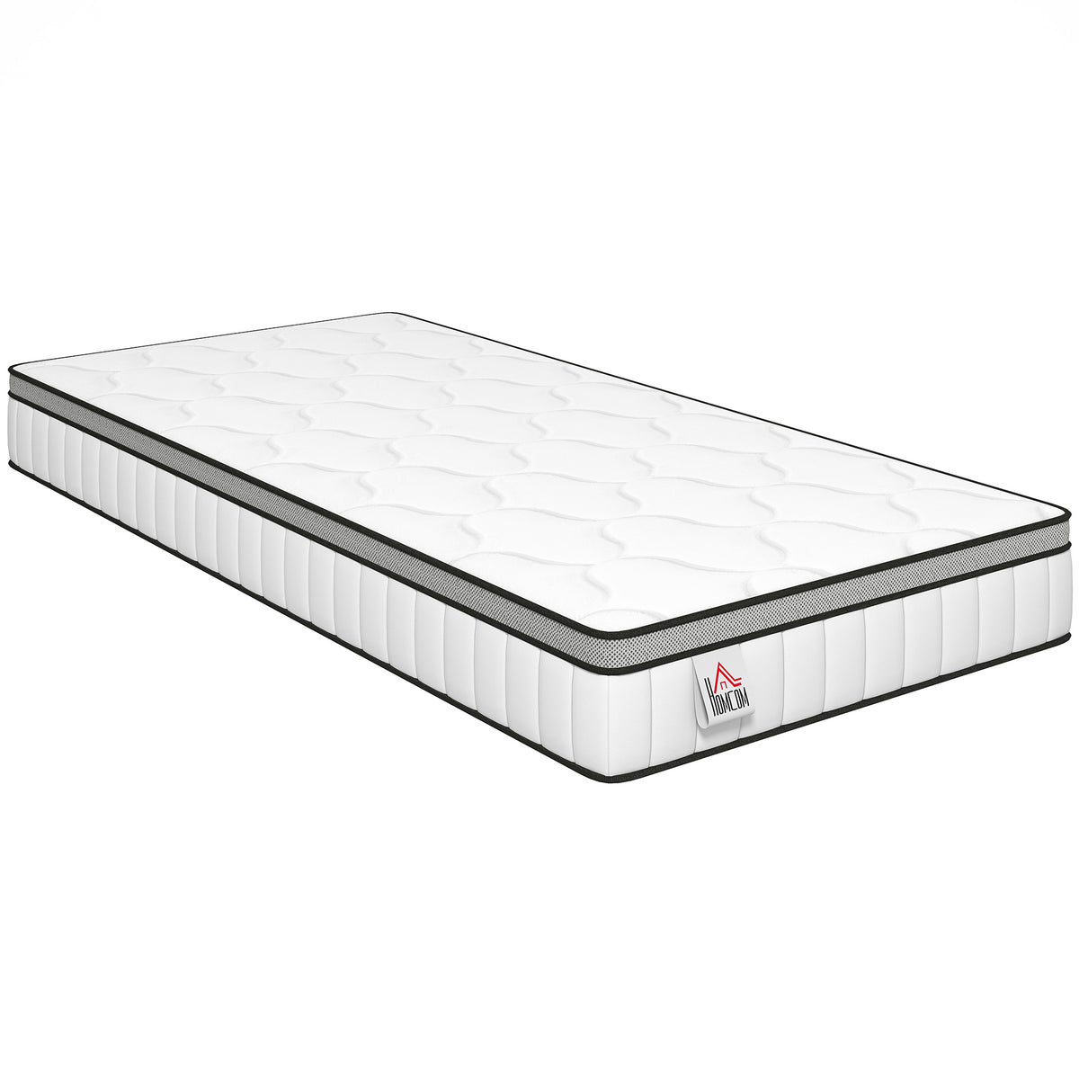 Matelas 90 x 190 cm, 20cm d'épaisseur, matelas à ressorts ensachés 7 zones mousse à mémoire forme au gel rafraîchissant-0
