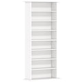 Rangements pour CD et DVD avec 8 compartiments et 6 étagères réglables, capacité max. 360 CD/185 DVD et Blu-ray, blanc-0
