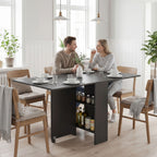 Table pliante de cuisine salle à manger amovible sur roulettes 75 x 140 x 74 cm coloris noir-9