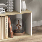 Bibliothèque style scandinave meuble de rangement 5 étagères anti-basculement Charge 25 kg aspect bois & Blanc-7