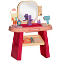 Coiffeuse pour enfants 23 PCS, table de maquillage avec miroir, lumière LED et musique, pour enfants de 3 à 6 ans, rose-0