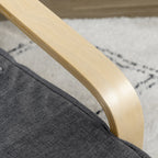 Fauteuil Luxe Confort et Relaxation avec Repose-Pied réglable déhoussable 94 x 66,5 x 100 cm cm Bois Massif Gris-7