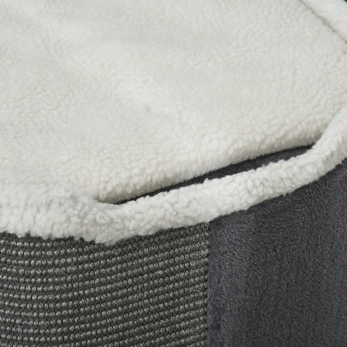Tonneau à Gratter pour Chat 3 Niveaux en Peluche et Sisal, 3 Zones, 2 Grands Trous Interconnectés, 40x40x74cm, Gris-8