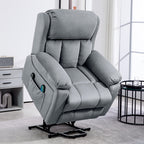 Fauteuil releveur électrique avec fonction massage et chaleur inclinaison réglable revêtement synthétique tissu gris-9