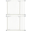Lot de 2 barrières de sécurité pour chien animaux sans perçage avec fermeture automatique largeur 76-103 cm blanc-0